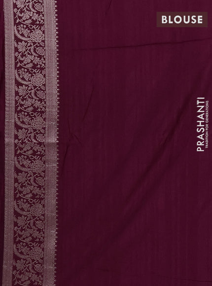 Semi soft silk saree deep maroon with floral zari woven buttas and zari woven border