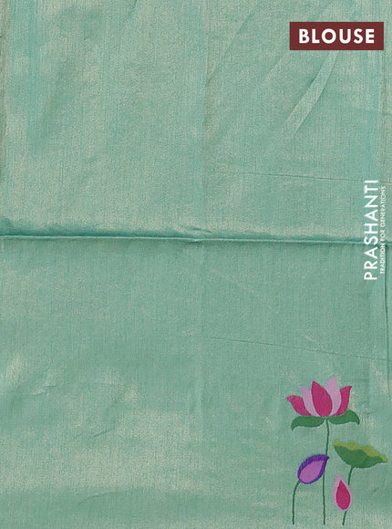 Semi paithani saree teal green with allover zari woven buttas and paithani pallu