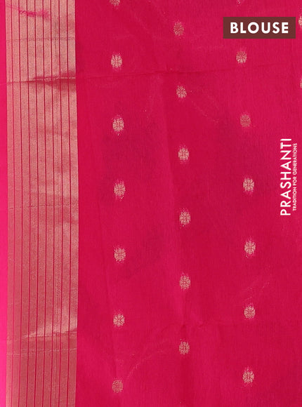 Semi paithani saree pink with allover zari woven buttas and parrot design paithani pallu