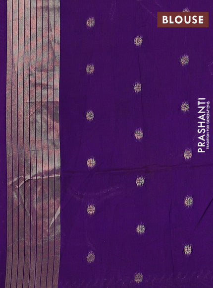 Semi paithani saree purple with allover zari woven buttas and parrot design paithani pallu