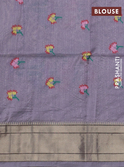 Semi paithani saree grey with allover zari woven buttas and paithani pallu