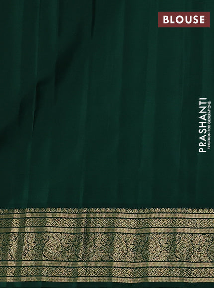 Pure gadwal silk saree light green and bottle green with zari woven buttas and temple design zari woven border
