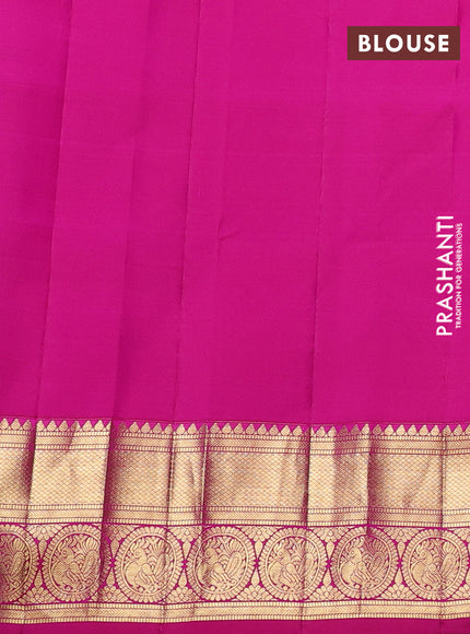 Pure gadwal silk saree lime yellow and pink with allover zari woven buttas and temple design zari woven border