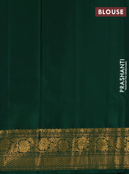 Pure gadwal silk saree royal blue and bottle green with allover zari woven buttas and temple design zari woven border