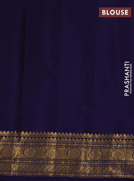Pure gadwal silk saree lime green and navy blue with allover small checks & zari woven buttas and temple design zari woven border