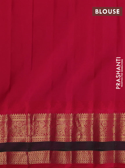 Pure gadwal silk saree cream and pink with allover zari woven buttas and temple design zari woven border
