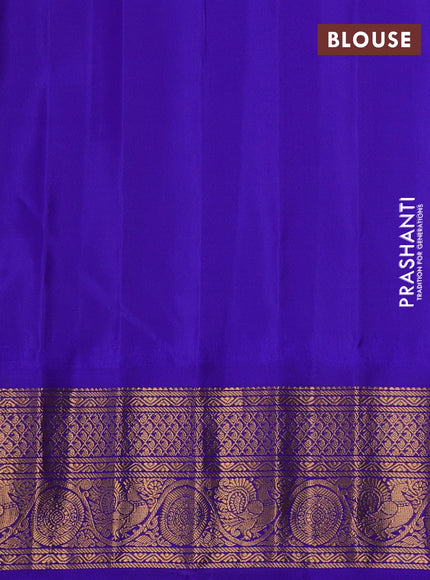Pure gadwal silk saree teal blue and royal blue with allover zari woven buttas and temple design zari woven border