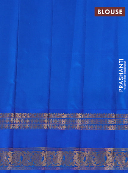 Pure gadwal silk saree lime green and cs blue with allover zari woven buttas and zari woven korvai border