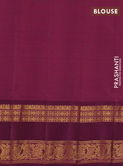 Pure gadwal silk saree pale yellow and magenta pink with allover zari woven buttas and rettapet zari woven korvai border