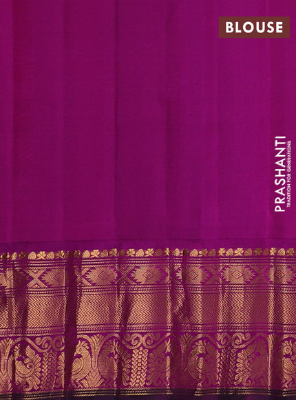 Pure gadwal silk saree light green and pink with allover zari checks & buttas and zari woven korvai border