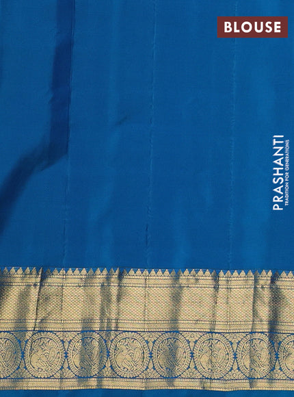 Pure gadwal silk saree pink and cs blue with allover zarii woven buttas and temple design zari woven border