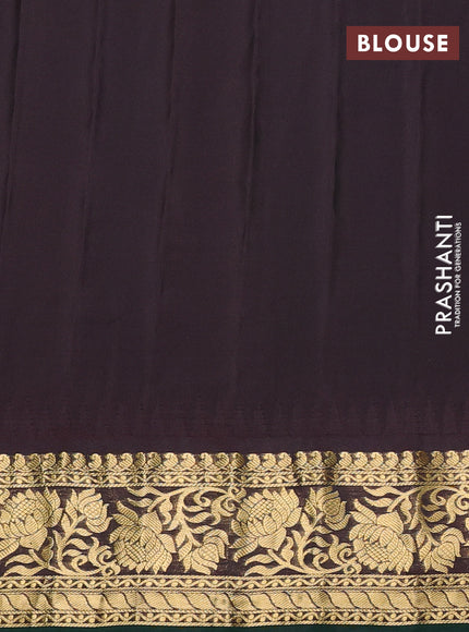 Pure gadwal silk saree yellow and coffee brown with allover zari woven buttas and temple zari woven border