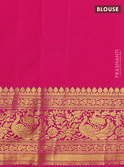 Kanchipuram silk saree lavender and pink with allover zari woven brocade weaves and zari woven border