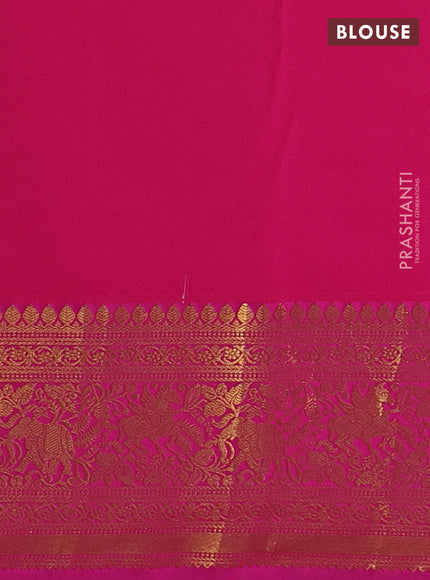 Kanchipuram silk saree lavender and pink with allover zari woven brocade weaves and zari woven border