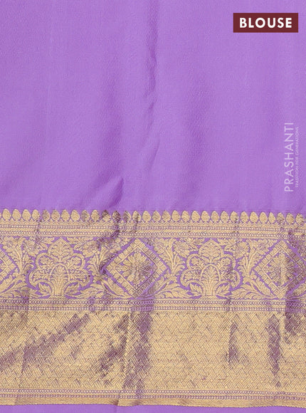 Kanchipuram silk saree purple and lavender with allover zari woven brocade weaves and zari woven border