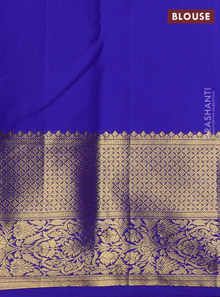 Kanchipuram silk saree teal green and violet with allover zari woven brocade weaves and zari woven border