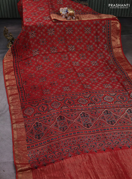 Dola silk saree maroon with allover butta prints and zari woven border