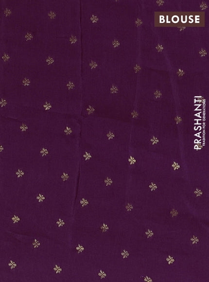 Semi mysore silk saree wine shade with plain body and zari woven border