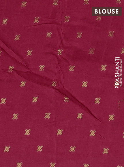 Semi mysore silk saree red with plain body and zari woven border