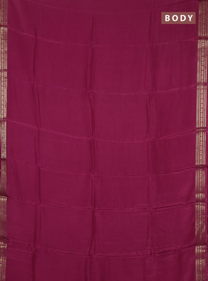 Semi mysore silk saree mauve pink with plain body and zari woven border