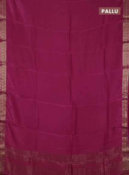 Semi mysore silk saree mauve pink with plain body and zari woven border