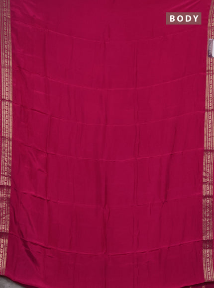 Semi mysore silk saree pink with plain body and zari woven border