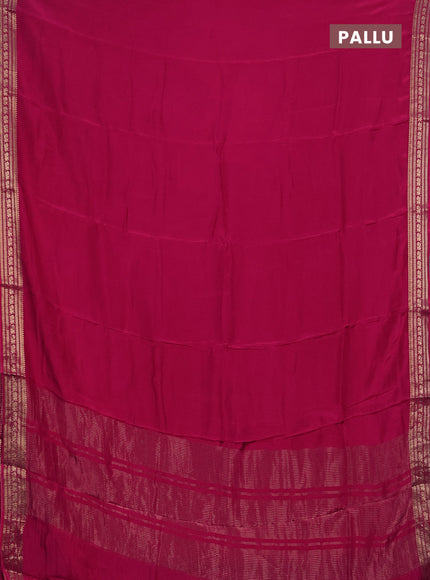 Semi mysore silk saree pink with plain body and zari woven border
