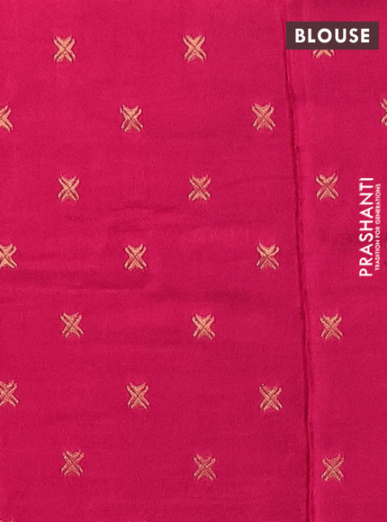 Semi mysore silk saree pink with plain body and zari woven border