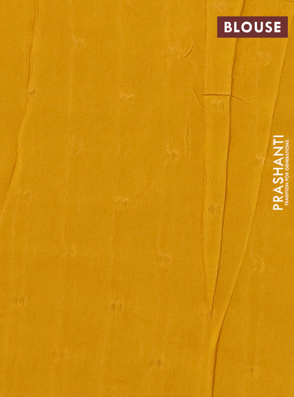 Semi mysore silk saree mustard yellow with plain body and zari woven border