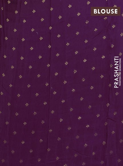 Semi mysore silk saree wine shade with plain body and temple design zari woven border