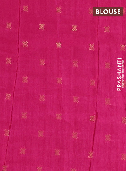 Semi mysore silk saree mauve pink with plain body and temple design zari woven border
