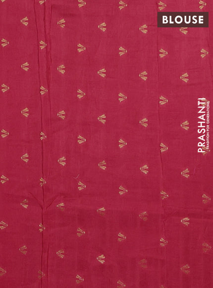 Semi mysore silk saree red with plain body and temple design zari woven border