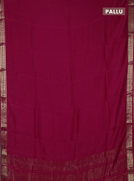 Semi mysore silk saree pink with plain body and temple design zari woven border