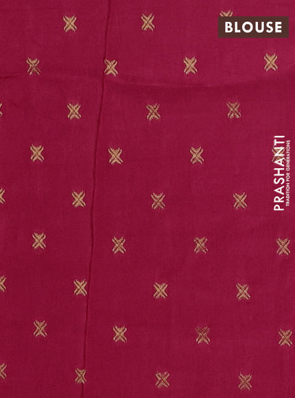 Semi mysore silk saree pink with plain body and temple design zari woven border