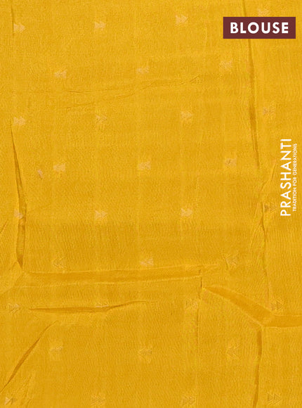 Semi mysore silk saree mustard yellow with plain body and temple design zari woven border
