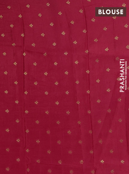 Semi mysore silk saree red with plain body and temple design zari woven border