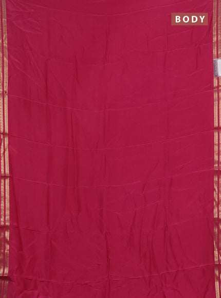 Semi mysore silk saree onion pink with plain body and zari woven border