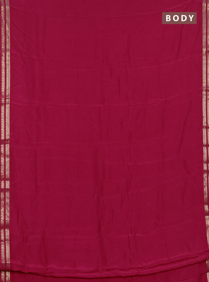 Semi mysore silk saree pink with plain body and zari woven border