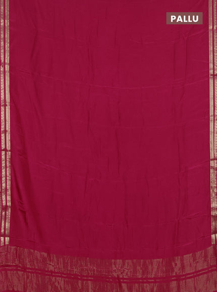 Semi mysore silk saree pink with plain body and zari woven border