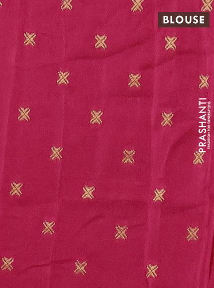 Semi mysore silk saree pink with plain body and zari woven border