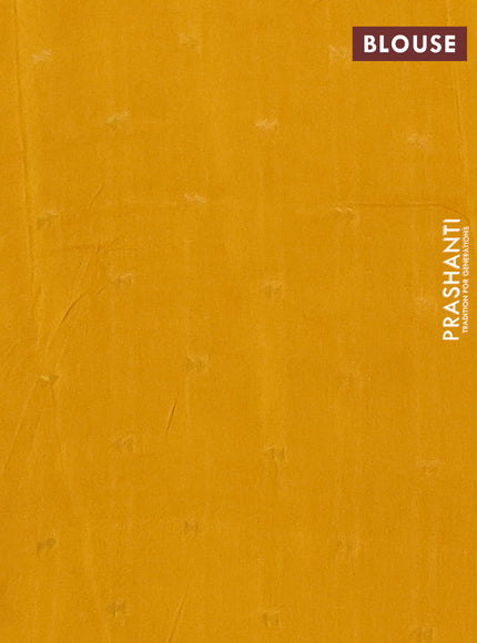 Semi mysore silk saree yellow with plain body and zari woven border