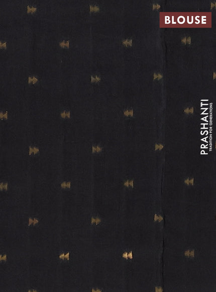Semi mysore silk saree black with plain body and zari woven border