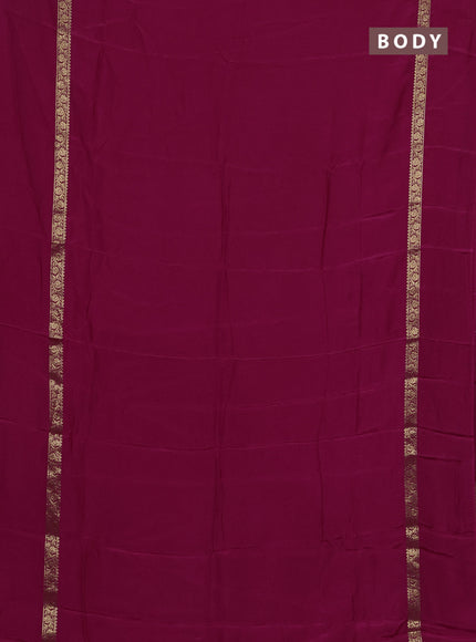 Semi mysore silk saree pink with plain body and zari woven simple border