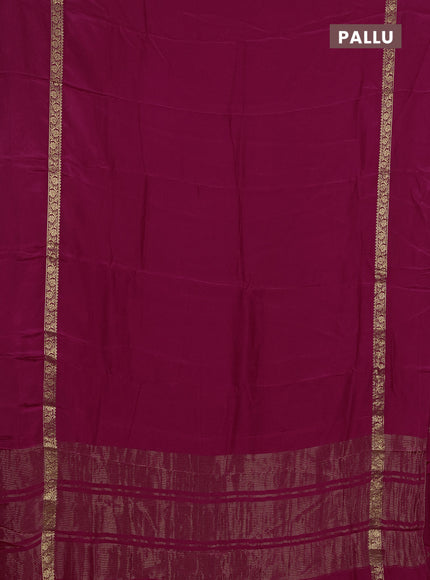 Semi mysore silk saree pink with plain body and zari woven simple border