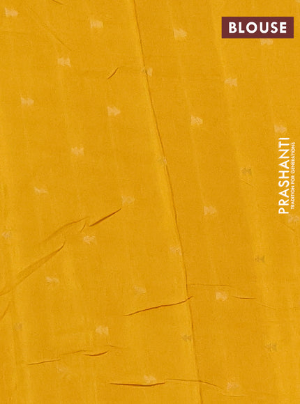 Semi mysore silk saree mustard yellow with plain body and zari woven simple border