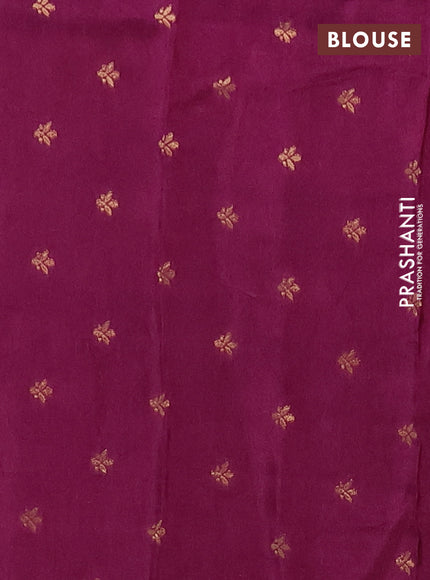Semi mysore silk saree wine shade with plain body and zari woven simple border