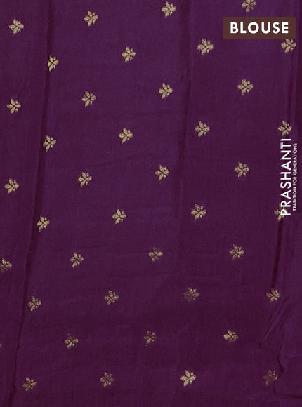 Semi mysore silk saree wine shade with plain body and zari woven border
