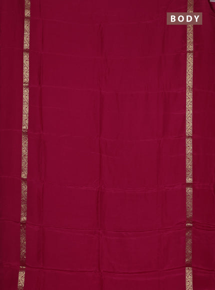 Semi mysore silk saree pink with plain body and zari woven simple border