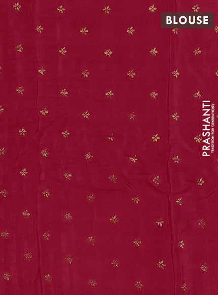 Semi mysore silk saree red with plain body and zari woven simple border