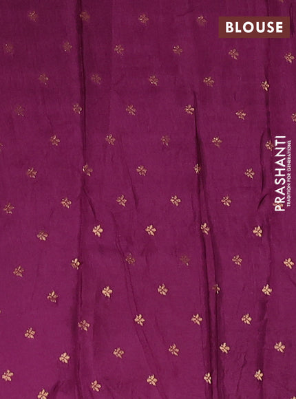 Semi mysore silk saree wine shade with plain body and zari woven simple border